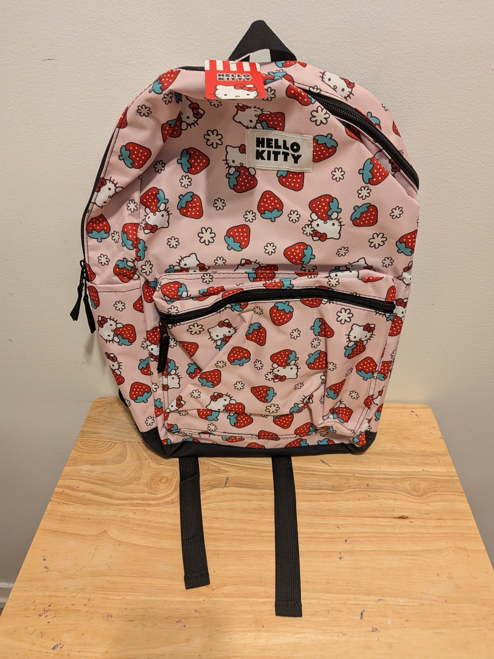 Hello Kitty Pink Strawberry Print Kids Backpack